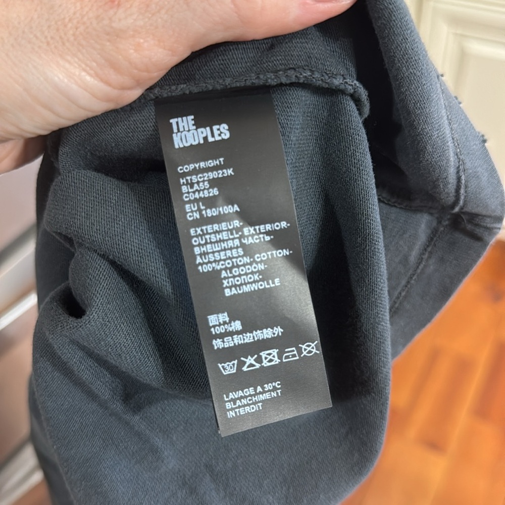 *NEW* THE KOOPLES BLACK WASHED EAGLE GRAPHIC TEE LARGE - Picture 10 of 10